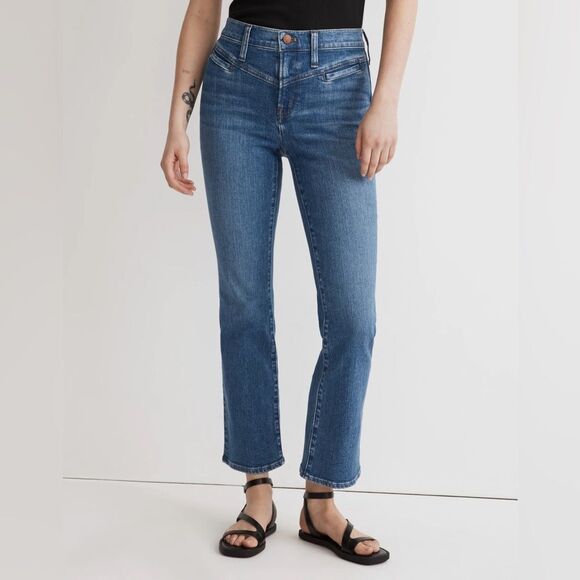Madewell Kick Out Crop Jeans Size 24 in Saywell Wash Front Yoke - Picture 2 of 13
